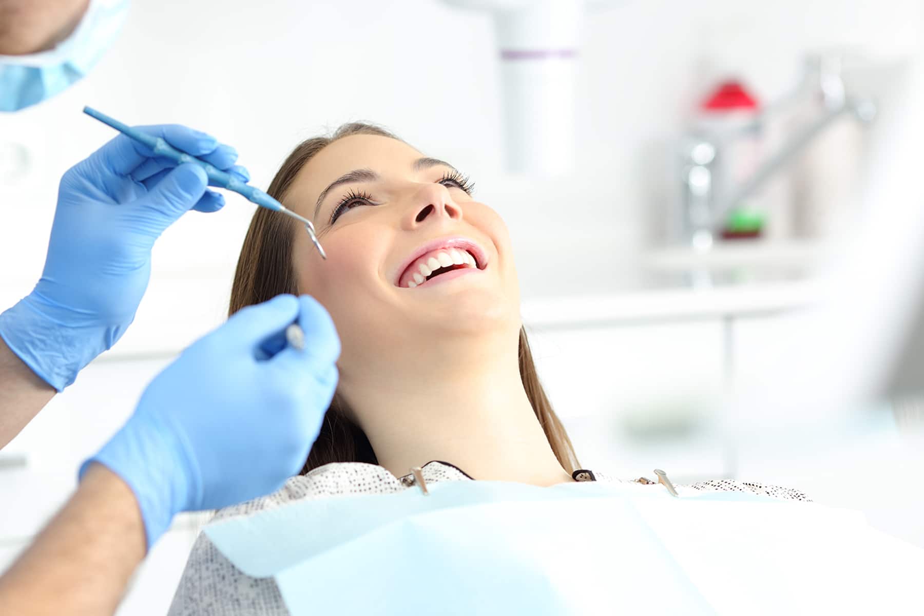 Woman getting cosmetic teeth bonding in Brentwood, TN