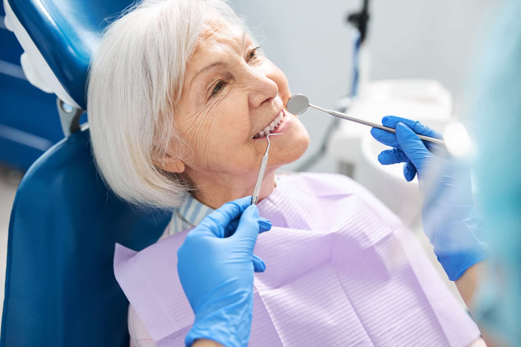 senior patient recieving dental care from Brentwood Dental Center in Brentwood TN